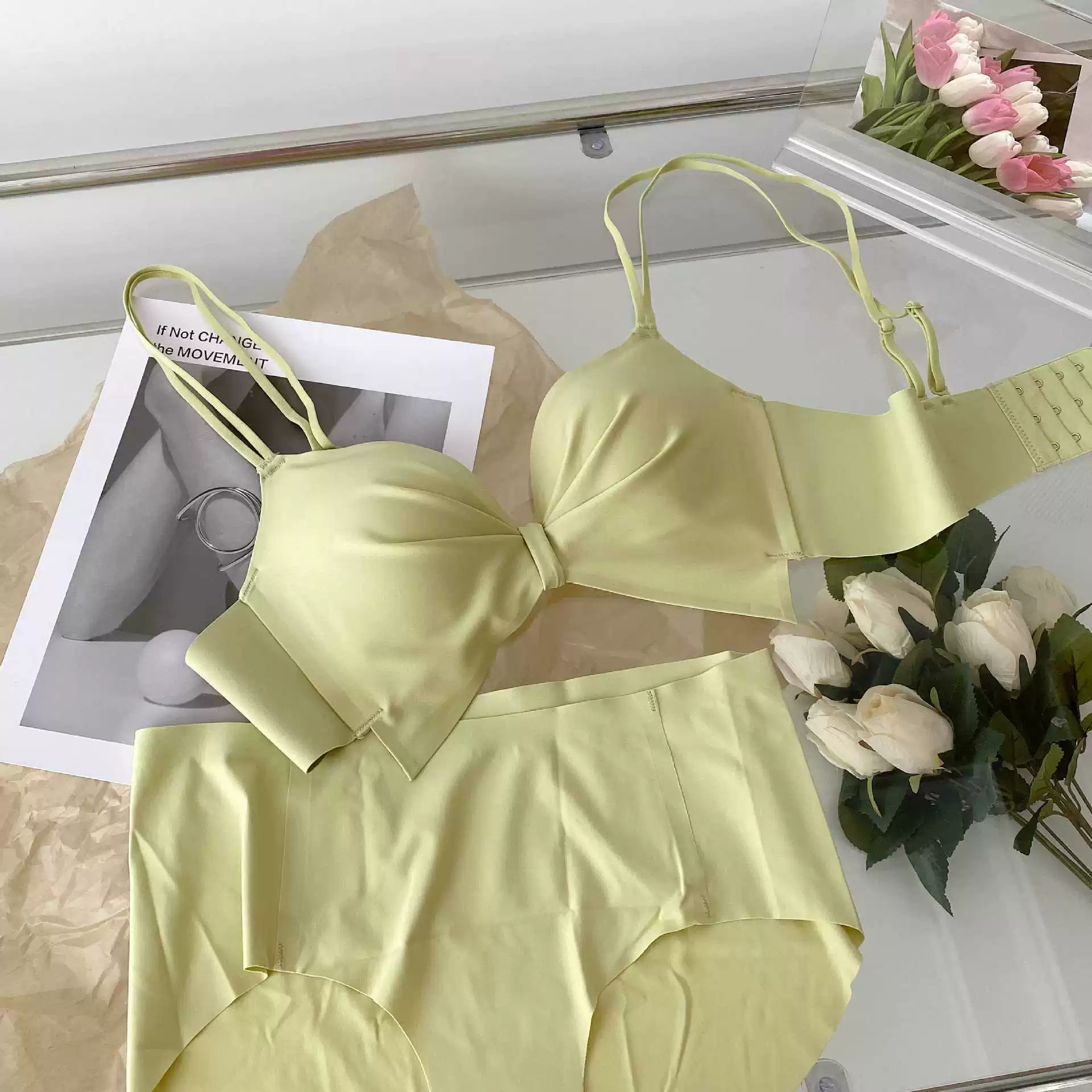 Summer underwear, wireless bra, push up bra, beautiful back