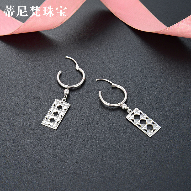Pendientes cuadrados largos de plata s925 pendientes de diseño de nicho personalizado para niñas pendientes elegantes de alta calidad pendientes de plata esterlina