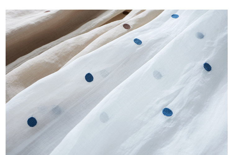 Chân váy xếp ly dáng chữ A cạp cao cotton hai lớp kiểu Nhật — Xanh lông mòng đen chi tiết 1