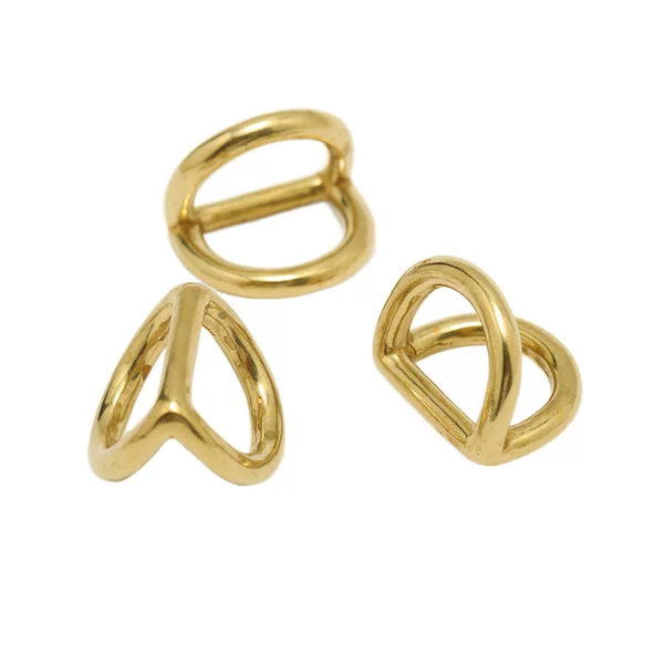Pure Brass Double D buckle strap shoulder strap two way D-shaped buckle handbag hook arch bridge decorative buckle shaped copper D ring
