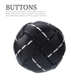皮质纽扣黑色扣子圆形男女大衣扣车线真皮钮扣西装风衣皮衣扣