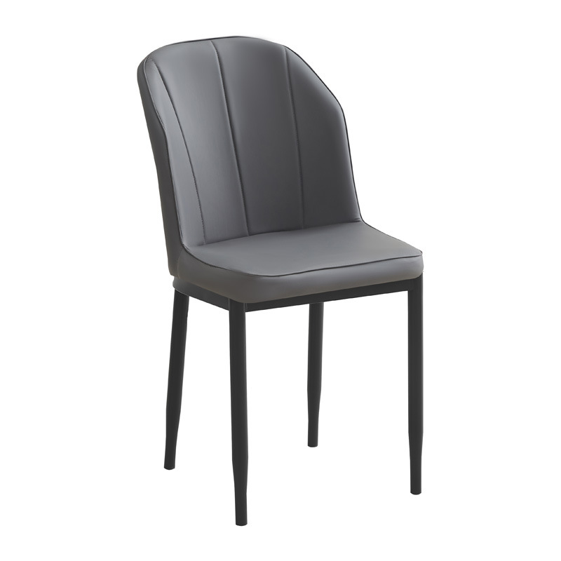 Silla de respaldo simple moderna silla de cuero silla de ocio silla de comedor de paquete suave silla de negociación silla de comedor de tres filas