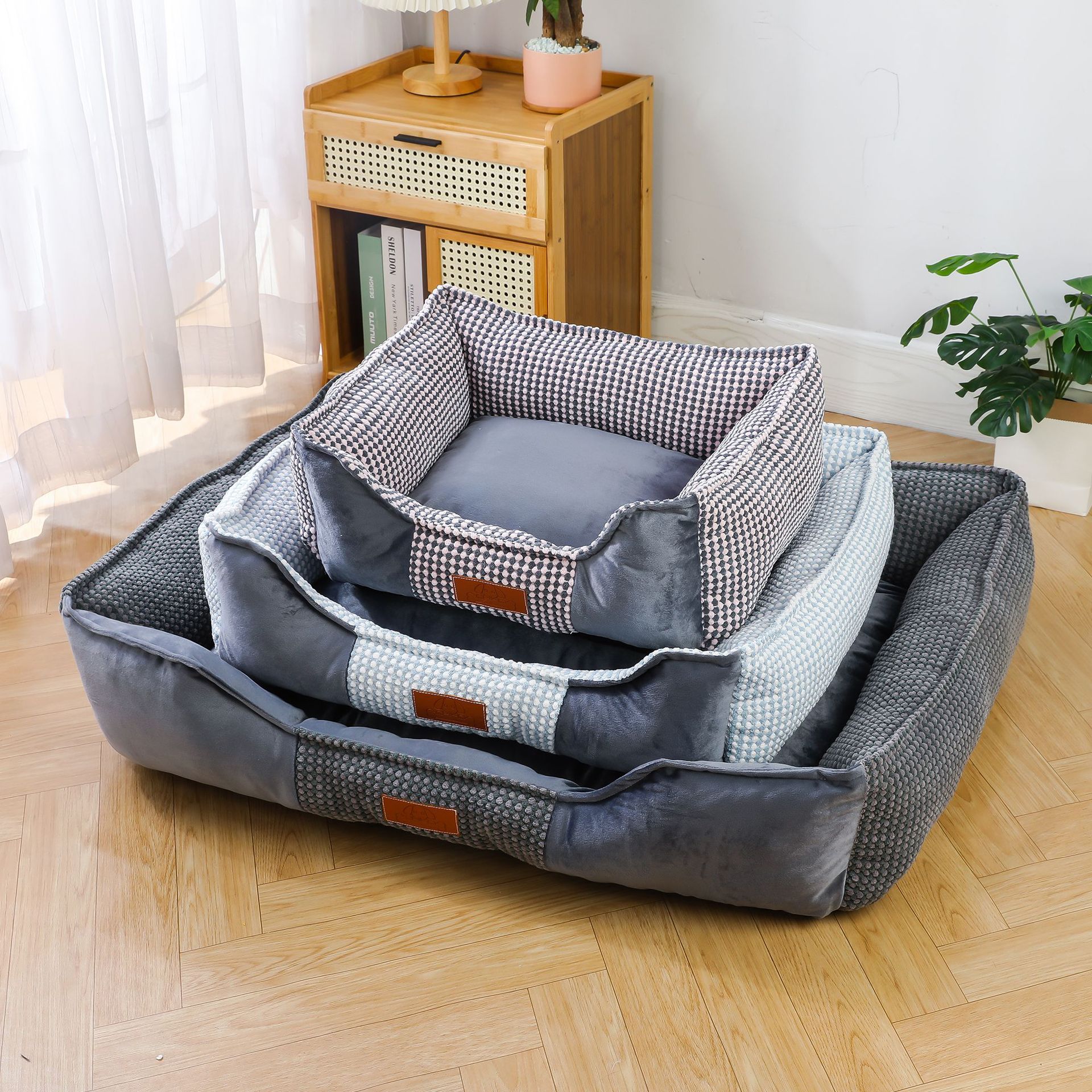 Nueva alfombra para perros a cuadros para mascotas Four Seasons estilo universal guarida para gatos antideslizante cómoda alfombra para dormir para gatos alfombra cuadrada