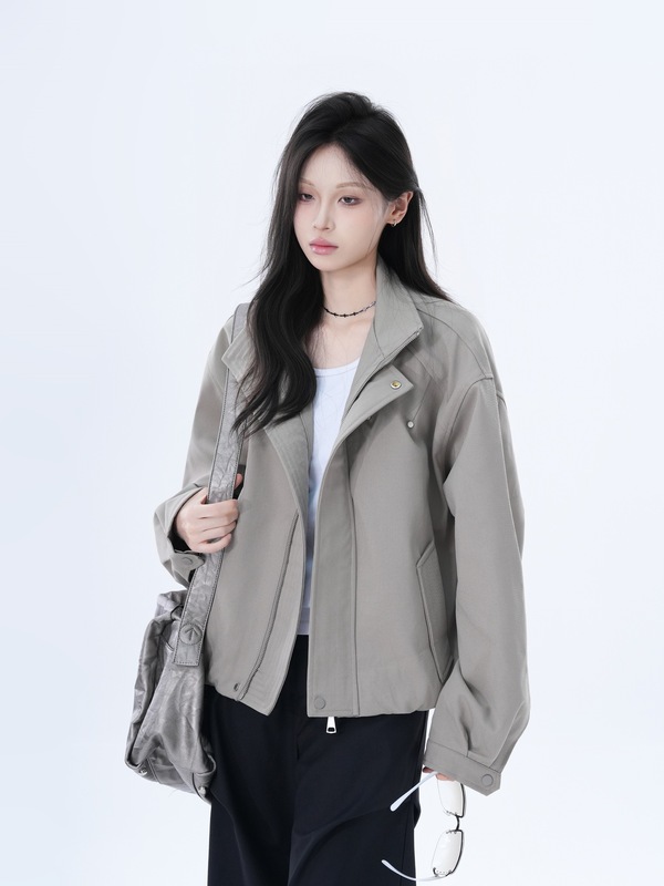 【坐吃山空】美式复古潮牌工装夹克女秋季宽松设计感小众廊形外套|undefined