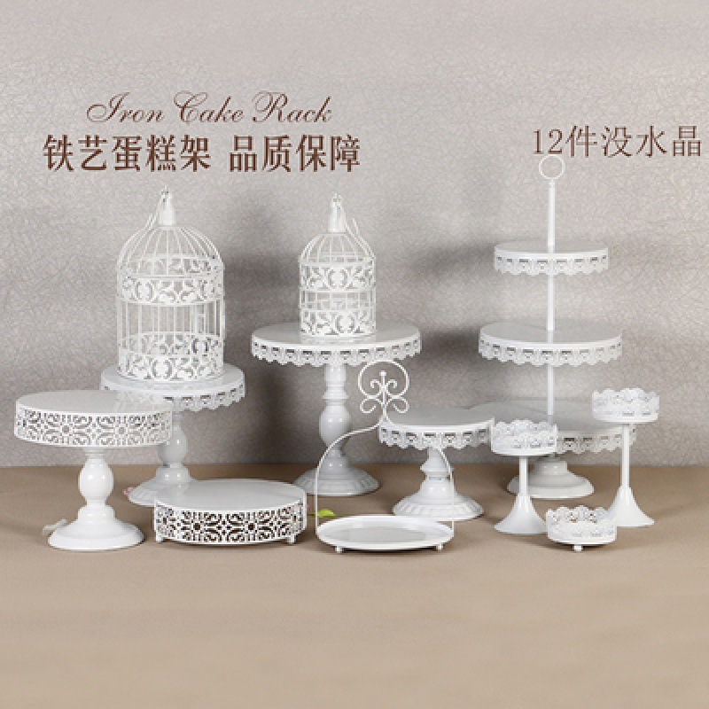 Tabla de postres de boda portapaste combinación set set de hierro forjado europeo 13 piezas set de decoración de bandeja West Point image 25