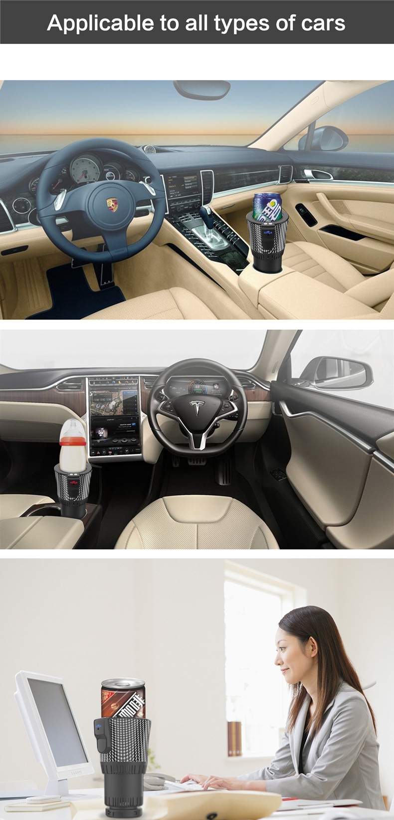 Cross-Border Car-Mounted Hot and Cold Cup, Refrigeration Cup, Heating Cup, 12V Office Car Hot and Cold Cup, Household Mini Refrigerator