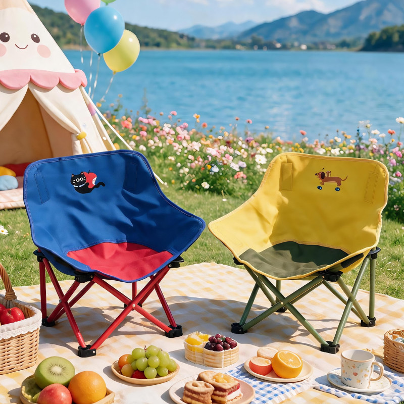 Camping chair with cartoon print, moon chair, outdoor folding chair, portable cute picnic chair, adult fishing stool Camping chair with cartoon print, moon chair, outdoor folding chair, portable cute picnic chair, adult fishing stool
