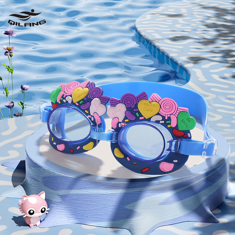 Gafas de natación para niños HD a prueba de agua antiniebla luz Lisa cómodo lindo bebé dibujos animados PVC protección para los ojos gafas de natación con tapones para los oídos