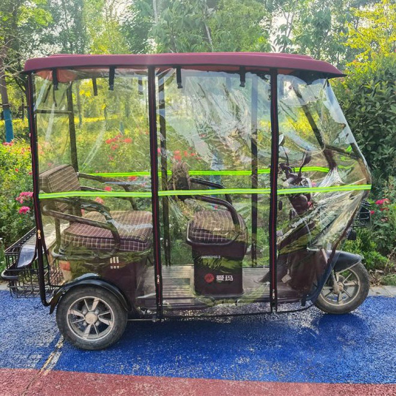 ★기간 한정 핫 세일★빨간색 복합 상단 + 브래킷 + 완전 투명 이중 상단 레인 커튼