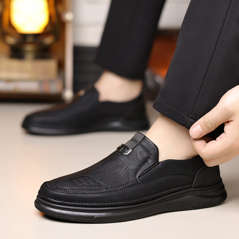Giày lười nam da mềm mũi nhọn đế thấp chống trượt, kiểu mới phong cách casual — 998