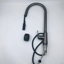 枪灰色隐形式抽拉龙头赛道阀芯冷热厨房可旋转内置抽拉式龙头