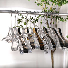 服装店透明亚克力衣架裤架皮草大衣水晶轻奢女装男装礼服无痕衣钩