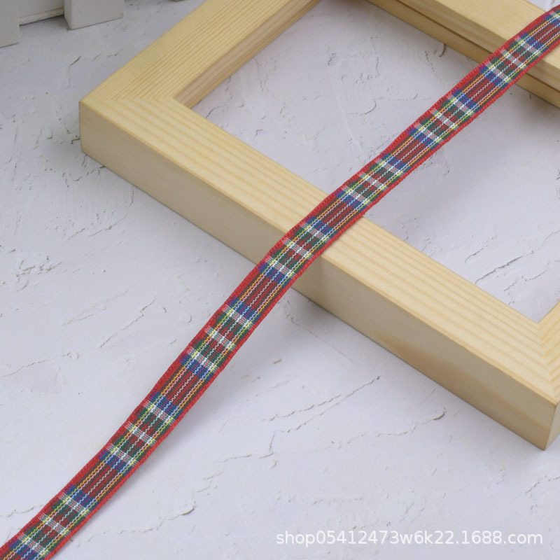 Cinta navideña multicolor Plaid cinta flor regalo embalaje decoración navideña DIY joyería material al por mayor