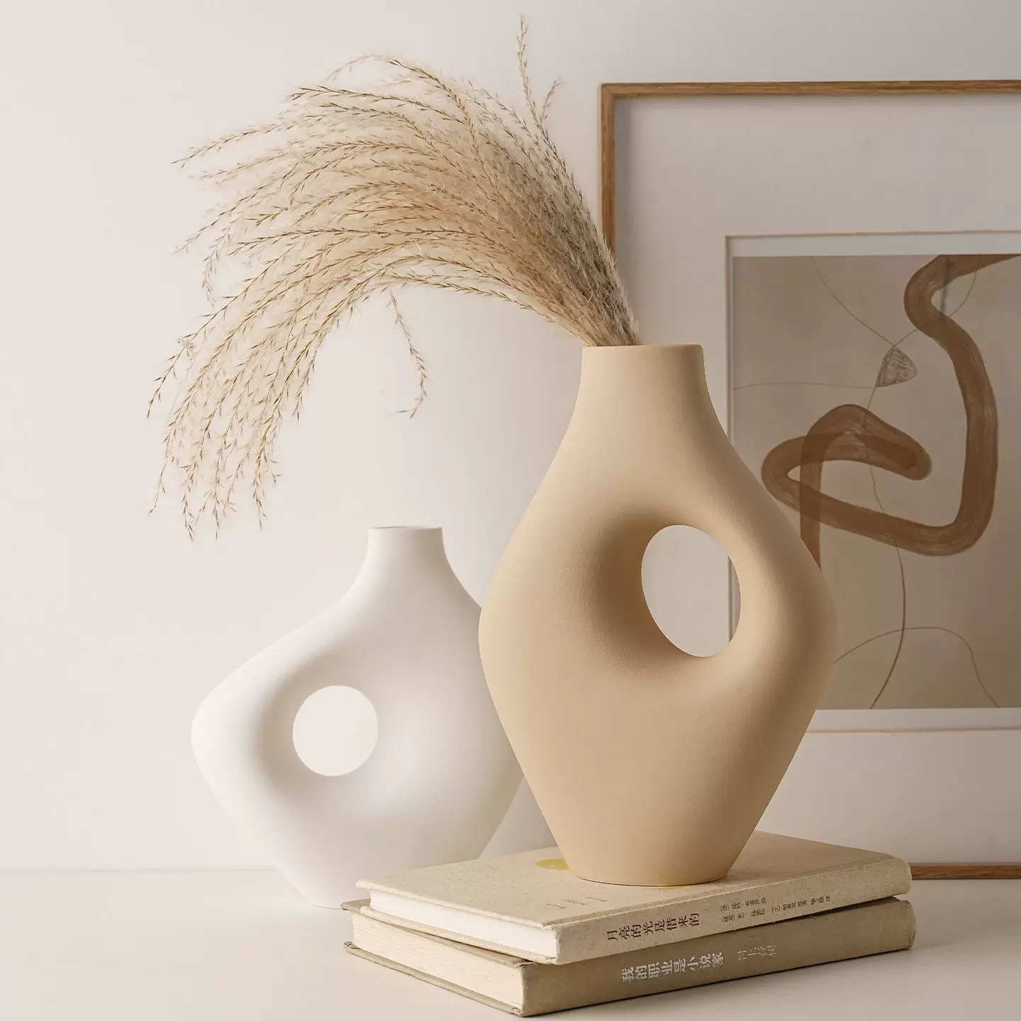 侘寂风陶瓷花瓶摆件家居客厅插花现代花器民宿工作室花瓶装饰摆设