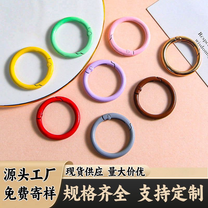 批发彩色烤漆弹簧圈圈扣33mm锌合金弹簧扣钥匙扣手机链饰品配件|undefined