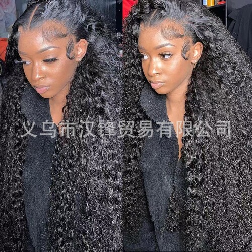 Front lace wig European and American popular women's natural African curly wig corn perm lace headgear