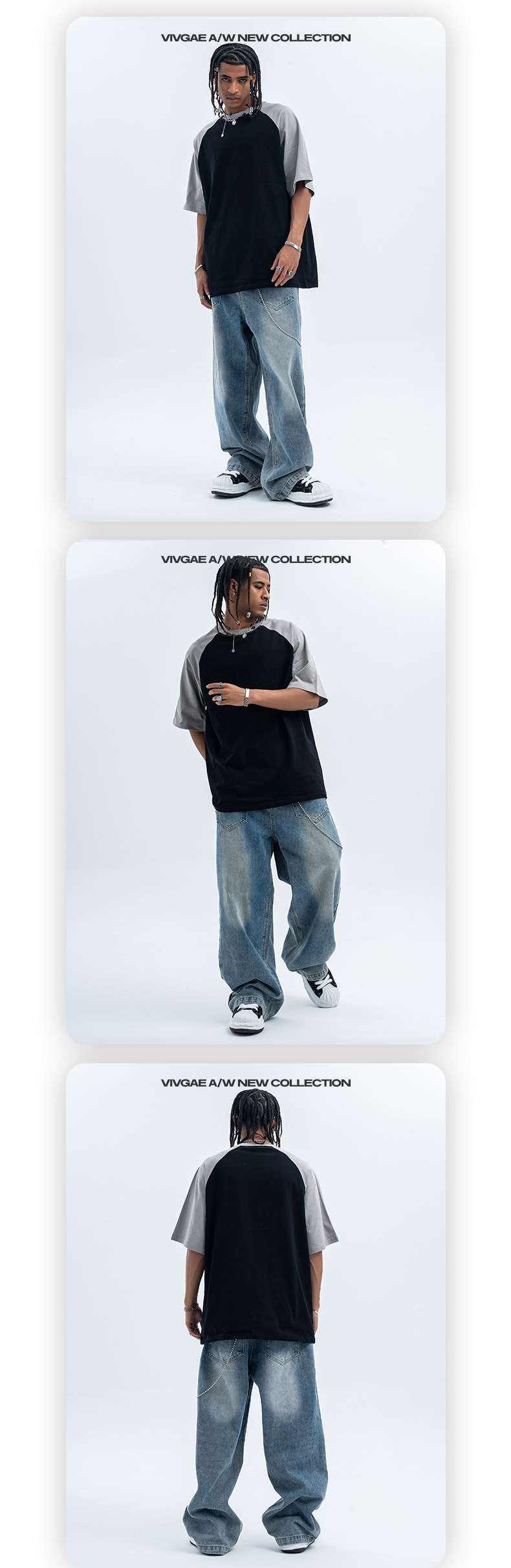 Abbigliamento da donna, maglietta a maniche corte da uomo, estate, nuovo, retrò, con spalle a contrasto, colore largo, mezza manica_voghion.com