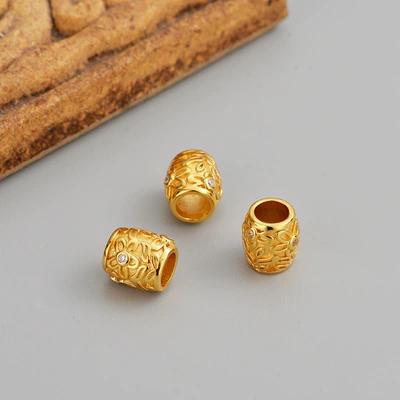 Zərgərlik ara hissələri, Jewelry Accessories Gold-Plated Diamond-Studded Loose - gz0019-s925-sterling-silver