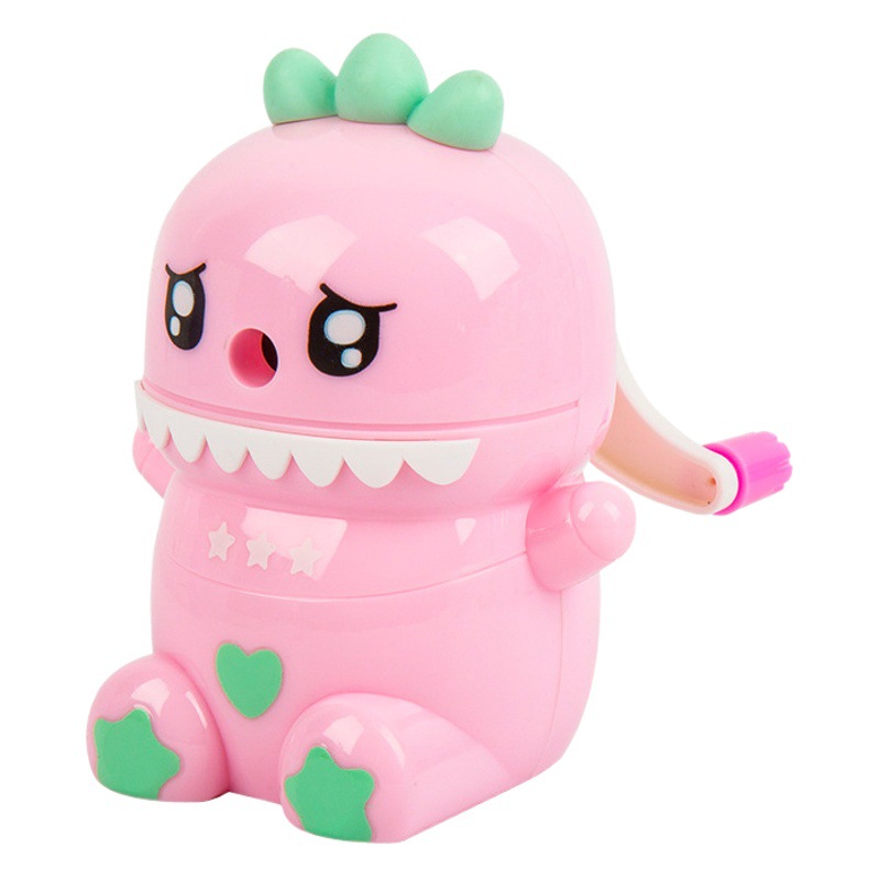 7819 sacapuntas de lápiz de mano de monstruo de dibujos animados papelería creativa premio de estudiante de escuela primaria sacapuntas de lápiz de plomo automático