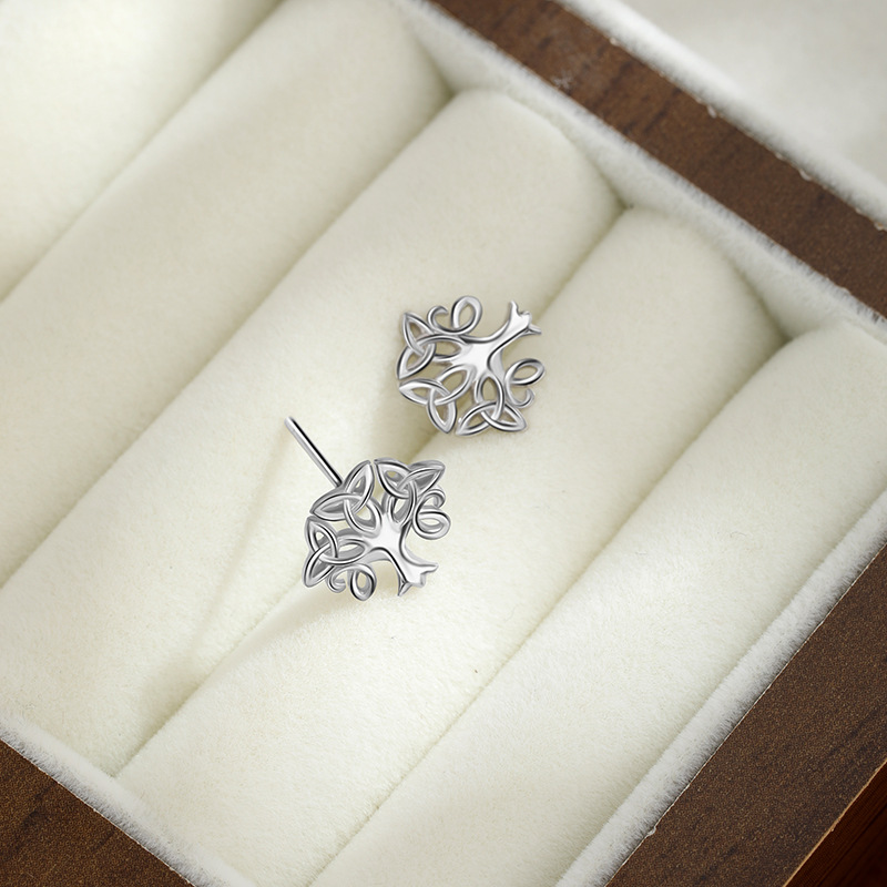 Amazon venta caliente transfronteriza S925 pendientes de plata esterlina mujeres personalidad europea y americana moda cruzada vida aretes mujeres al por mayor