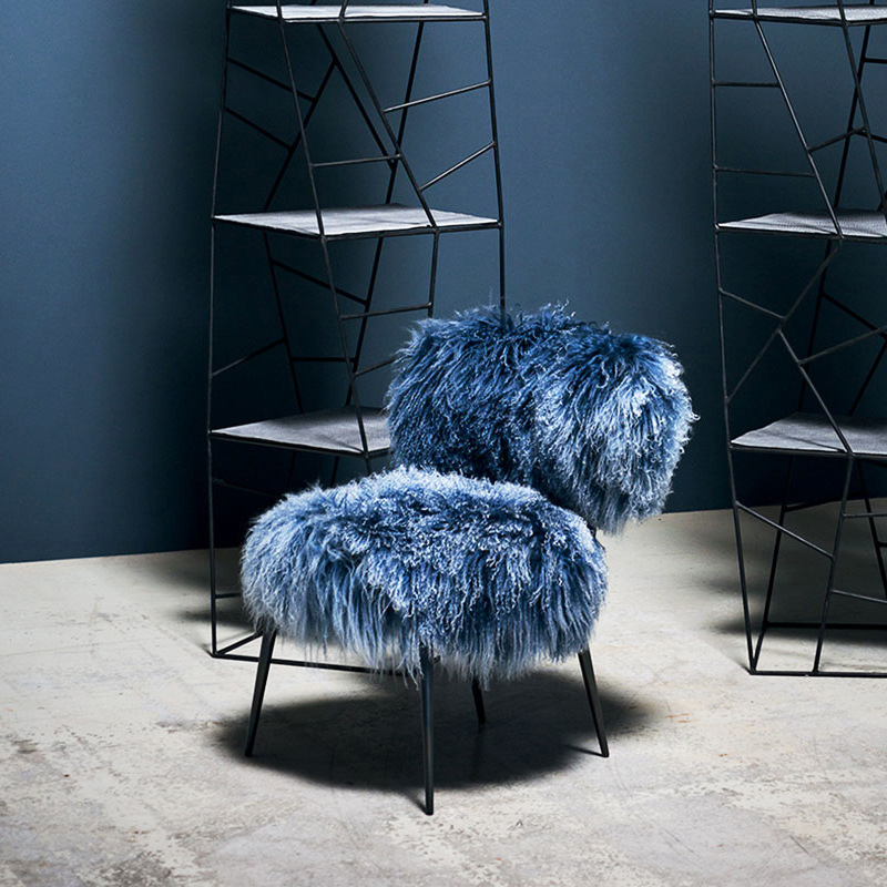 Nordic light luxury vanity stool wool chair household influencer girl's makeup leisure chair designer Ins leisure chair