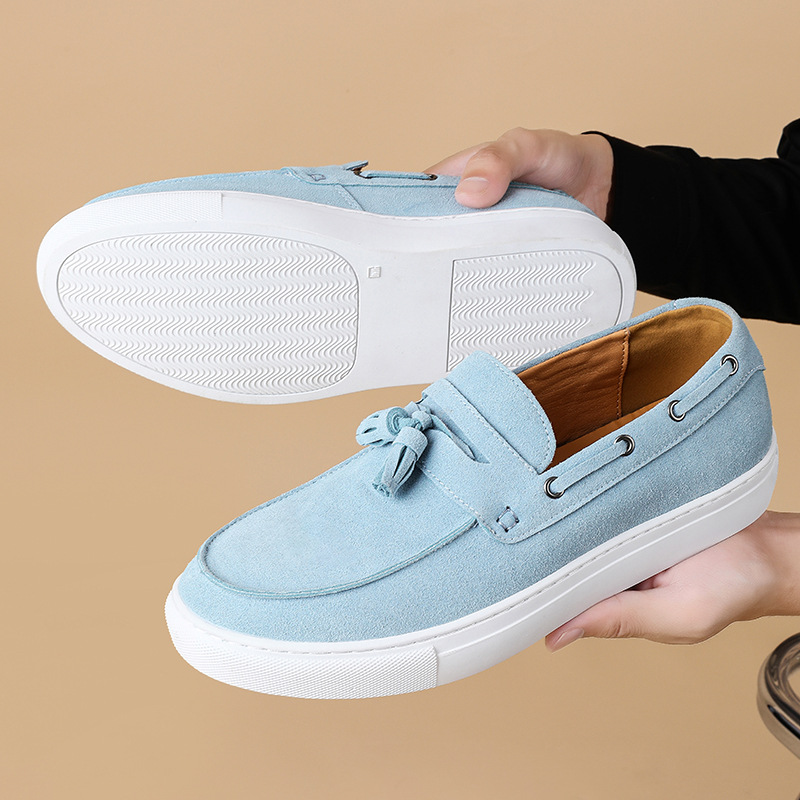 Transfronterizo nuevo más tamaño borla zapatillas hombres de moda europea y americana pasarela slip-on zapatos de cuero de los hombres de negocios personalizados zapatillas de deporte casuales image 13