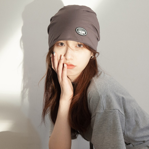 Hats for Women and Men Spring Summer Season Versatile Black Thin Lettered Cap Hat Fashion Knitted Beanie Retro Bump Headband Scarf Hat