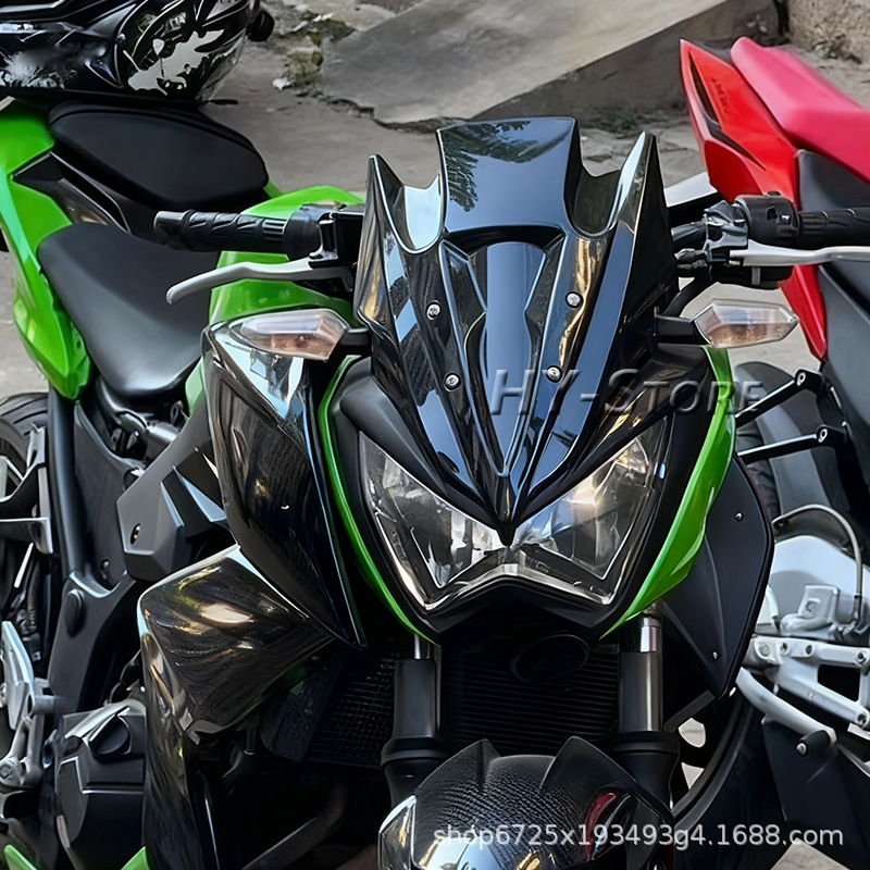 Suitable for Kawasaki Z250 Z300 13-17 Years Old Windshield Windshield Modified and Heightened Windshield Deflector Windshield