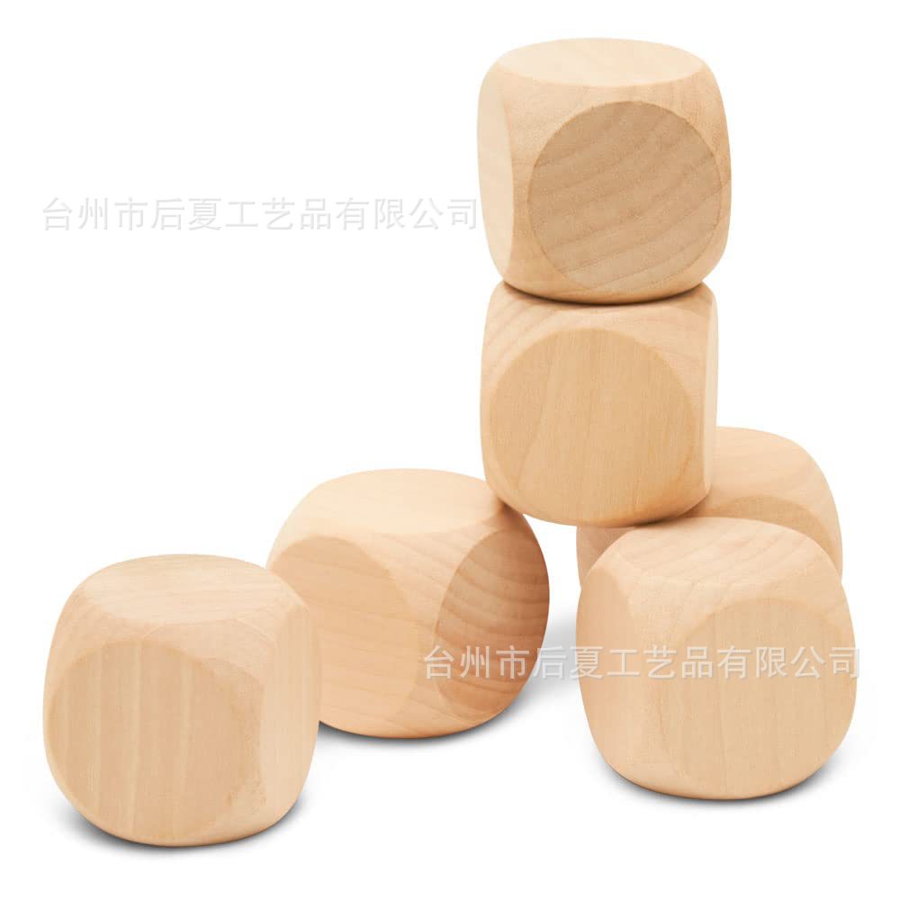 跨境空白圆角荷木骰子色子游戏骰子 创意DIY点数麻将木质雕刻骰子