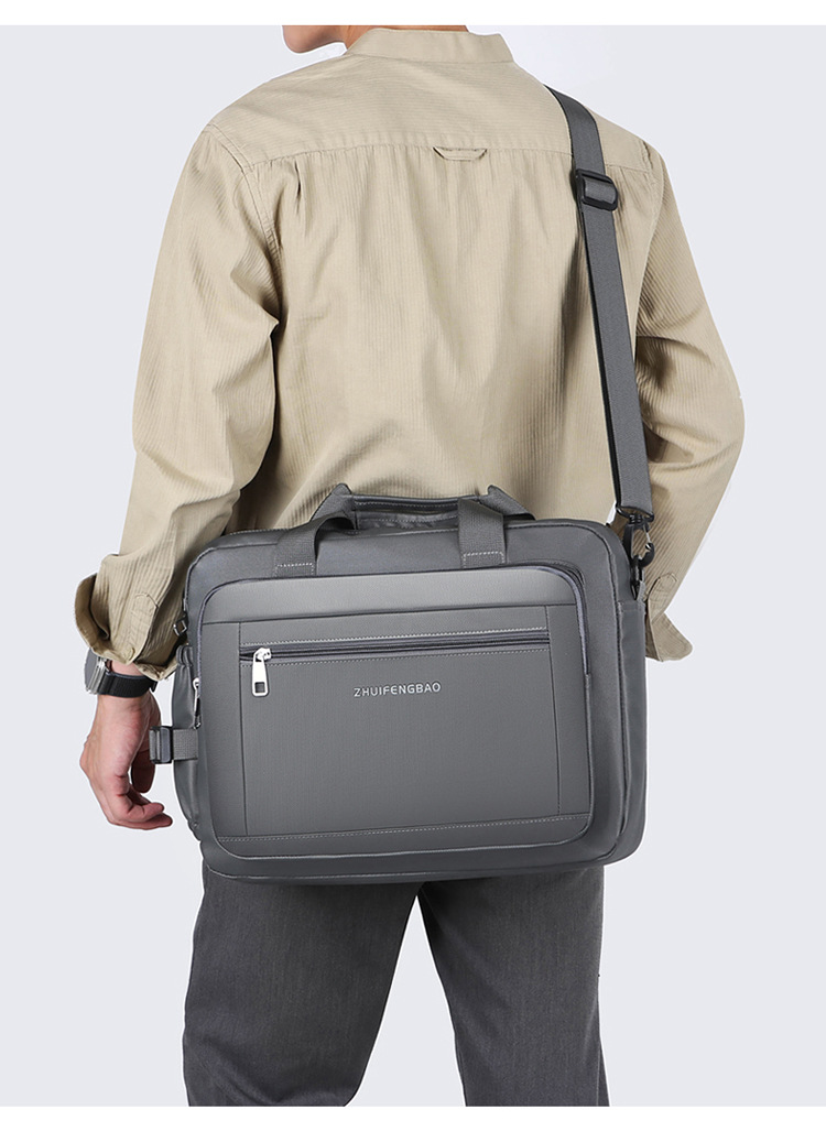 High-end briefcase, 2024 new minimalist men's large-capacity casual sports single-shoulder bag, water-resistant for cross-border use Item Picture