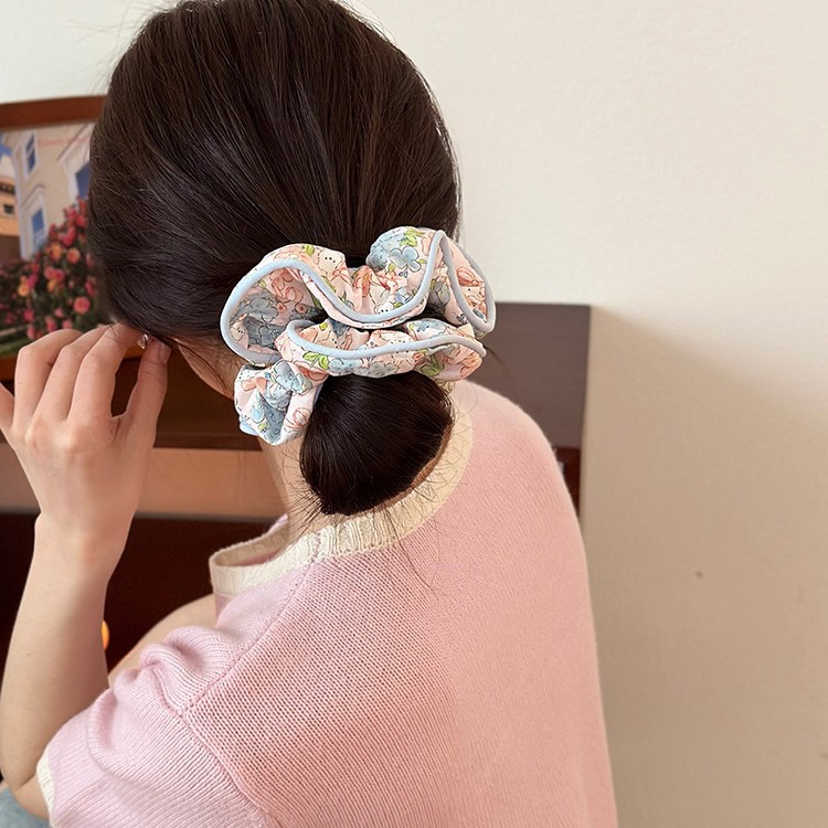 Encaje lazo para el cabello de intestino grueso de doble capa ins coreanos cuerda para el cabello de intestino grueso fresco y dulce en la parte posterior de la cabeza accesorios para el cabello femenino