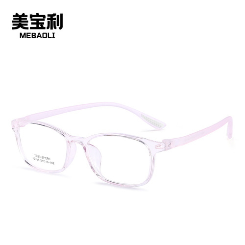 12338 Transparent Princess Pink Trendy Ultra-Light tr90 Korean Eye Frame Fitable Myopia Glasses Frame Factory Wholesale