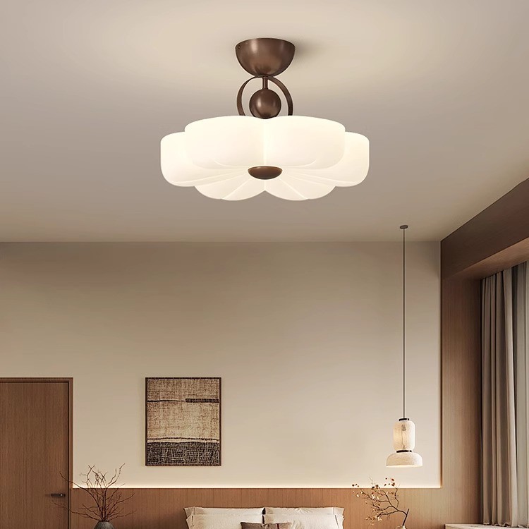Lámpara de techo de dormitorio de estilo crema francés