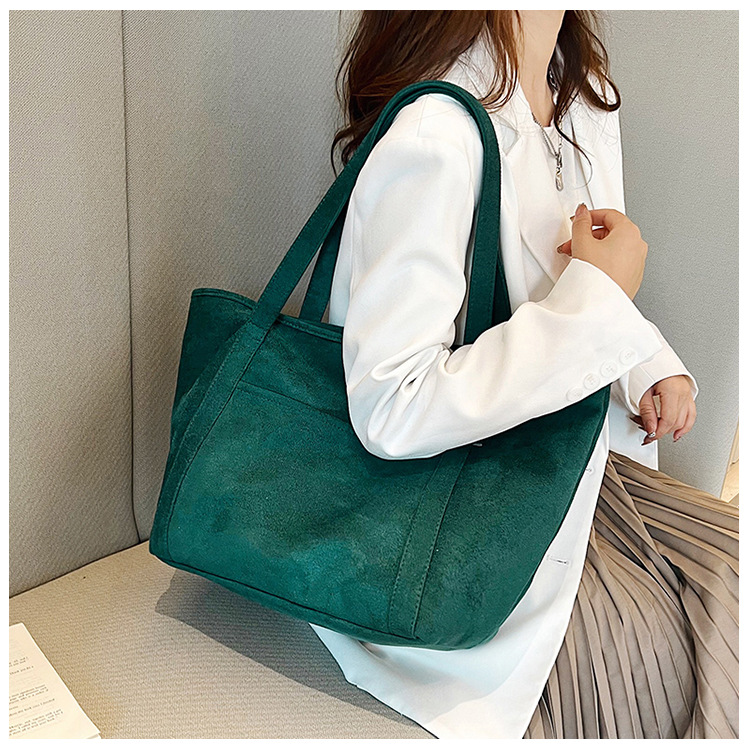 Tote Bag 2024 Autumn and Winter new trendy European and American simple matte solid color single-shoulder bag, handbag, fashionable women's bag undefined