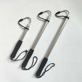 不锈钢勾鱼器3节铝合金伸缩搭钩冬钓船钓伸缩式起鱼钩锚鱼控鱼器