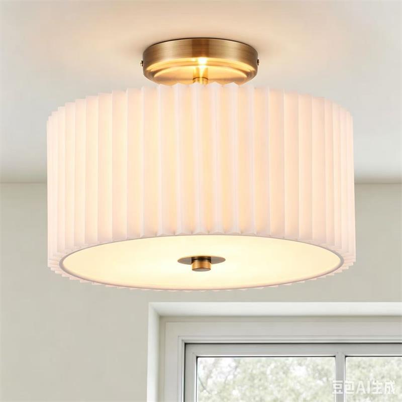 Bedroom Ceiling Light, Cross-Border Bestseller, Semi-Embedded Fabric Creative Round Ceiling Light for Dining Room and Study, Simple American-Style Ceiling Light Bedroom Ceiling Light, Cross-Border Bestseller, Semi-Embedded Fabric Creative Round Ceiling Light for Dining Room and Study, Simple American-Style Ceiling Light