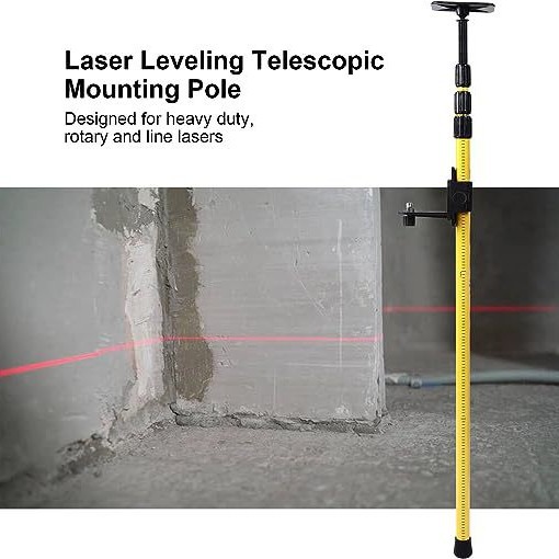 2.8米史丹利款铝合金外贸激光水平仪伸缩杆红外线平水仪支架支撑
