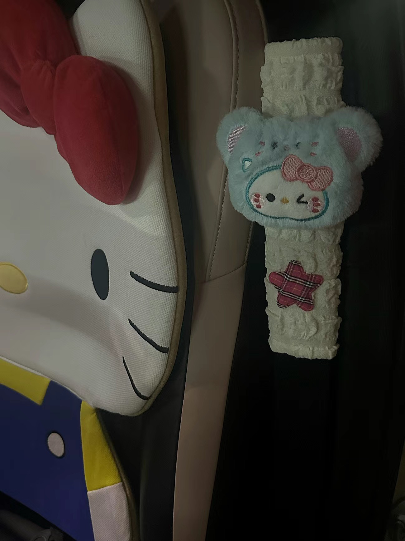 Cartoon Kitty Cat Seatbelt Shoulder Pad 2026 New Model Anti-Neck Strain Protective Cover for Girls Car Interior Shoulder