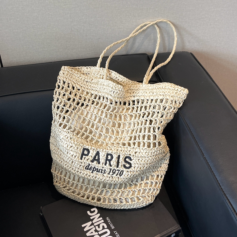 Trendy Woven Straw Bag for Women, New Travel Style Beach Bag, Large Capacity Shoulder Tote Bag Trendy Woven Straw Bag for Women, New Travel Style Beach Bag, Large Capacity Shoulder Tote Bag