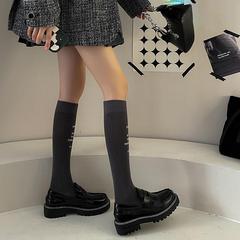 Sweet and Cool Girl Long Tube Knee Socks for Women, Personality Letter Heat Transfer Calf Socks, Korean Style Dongdaemun Student JK Socks