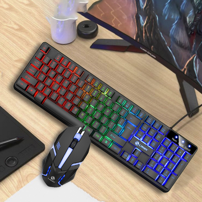 Transfronterizo de magnesio GTX350 teclado luminoso y ratón traje de suspensión teclado sensación mecánica e-sports juego ratón teclado
