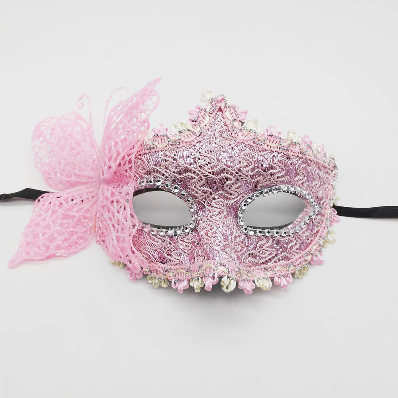 Carnaval transfronterizo lateral mariposa máscara de mitad de cara veneciana de alta calidad fiesta de baile pintada máscara de pareja para hombres