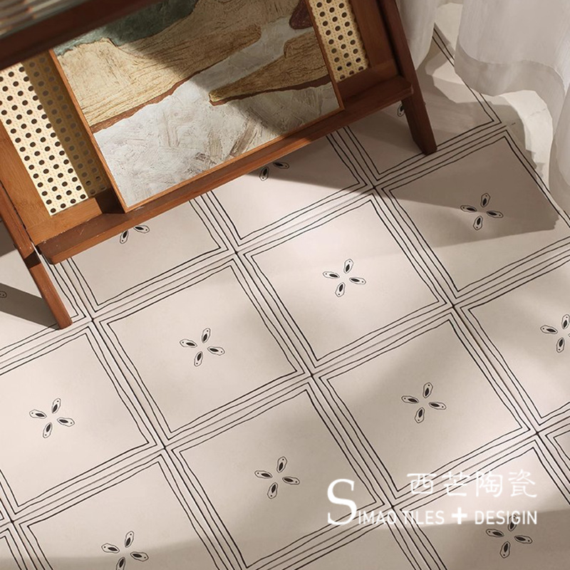 法式复古奶油风全瓷花砖民宿卫生间玄关厨房咖啡厅服装店阳台地砖