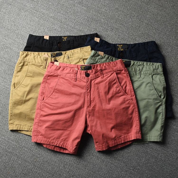 Casual shorts men's trendy cotton slim t...