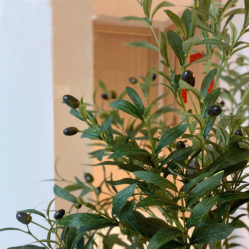 Ins-style Nordic simulated green plant pot, olive tree, living room floor-standing large plant, home office decoration, display