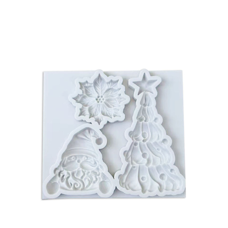 2025 新しいクリスマスカップケーキ DIY フォンダンシリコンモールドクリスマスツリーサンタクロースベーキングモールド|undefined