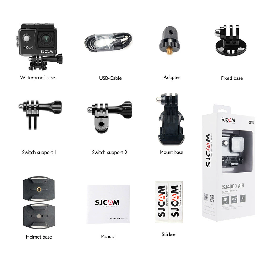 SJCAM Speedy SJ4000 AIR спортивная камера 4K с Wi‑Fi, уличная водонепроницаемая цифровая широкоугольная камера (обновлённая)