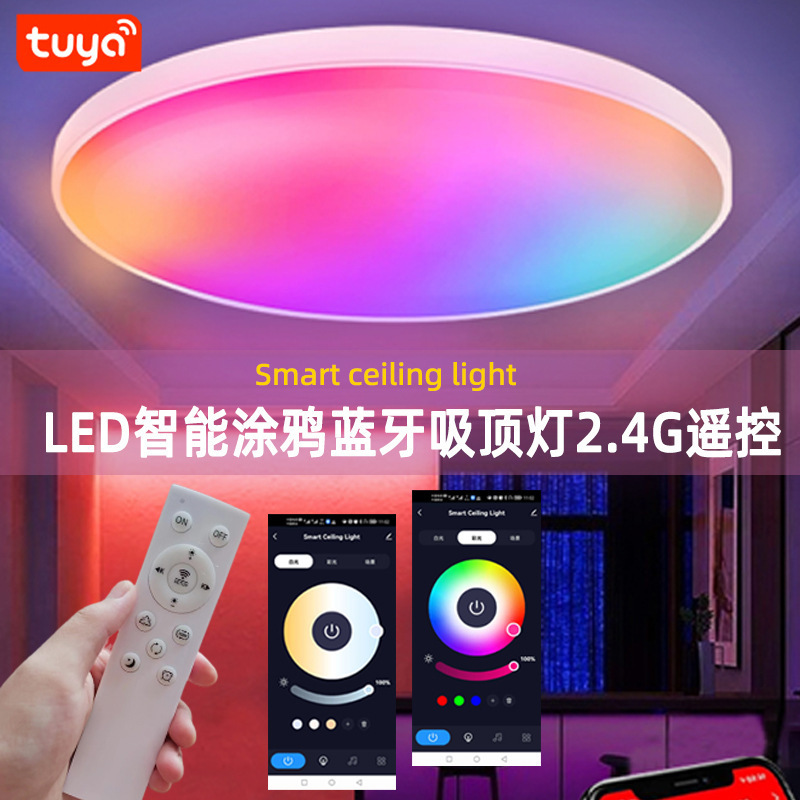 Graffiti Bluetooth Smart Ceiling Light RGCW Google homeAlexa Google wifi Ultra Thin Magic Light