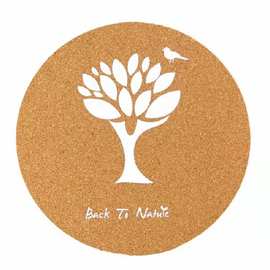 软木杯垫 磨边软木杯垫 锅垫可丝印多色LOGO 软木隔热垫 餐垫