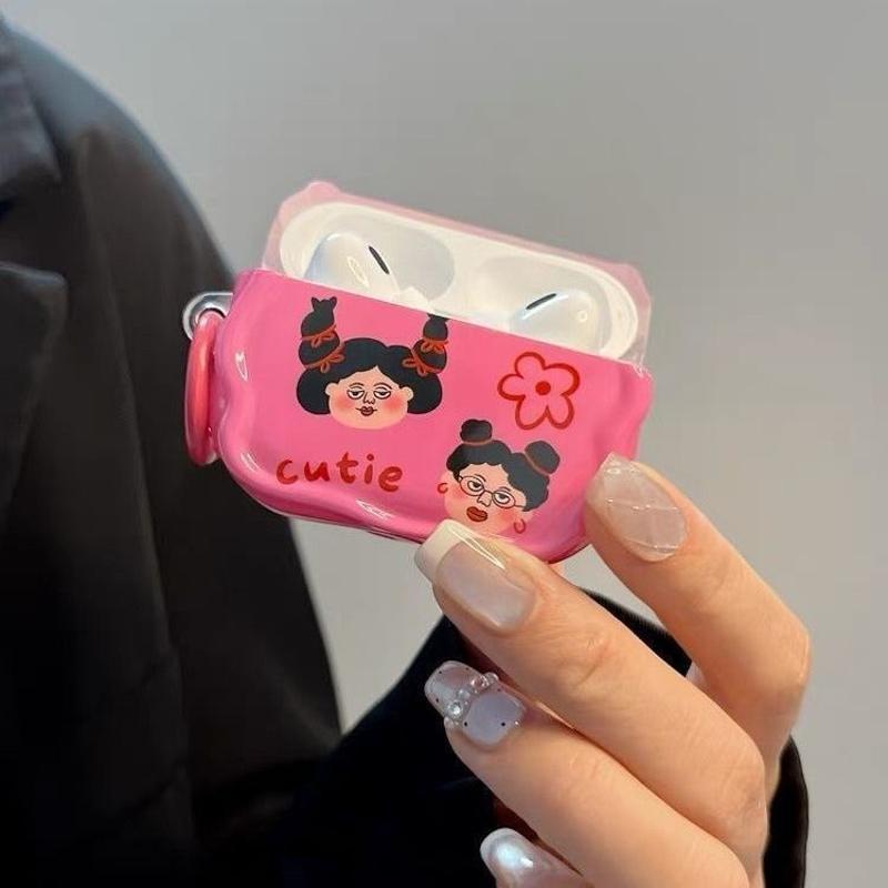 Chica de trenza excéntrica para airpods 4 generación de cubierta de auriculares bluetooth airpodspro3 cubierta 5 image 4